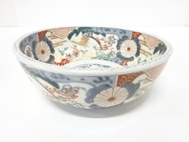 古伊万里　染付色絵　松竹梅　大鉢